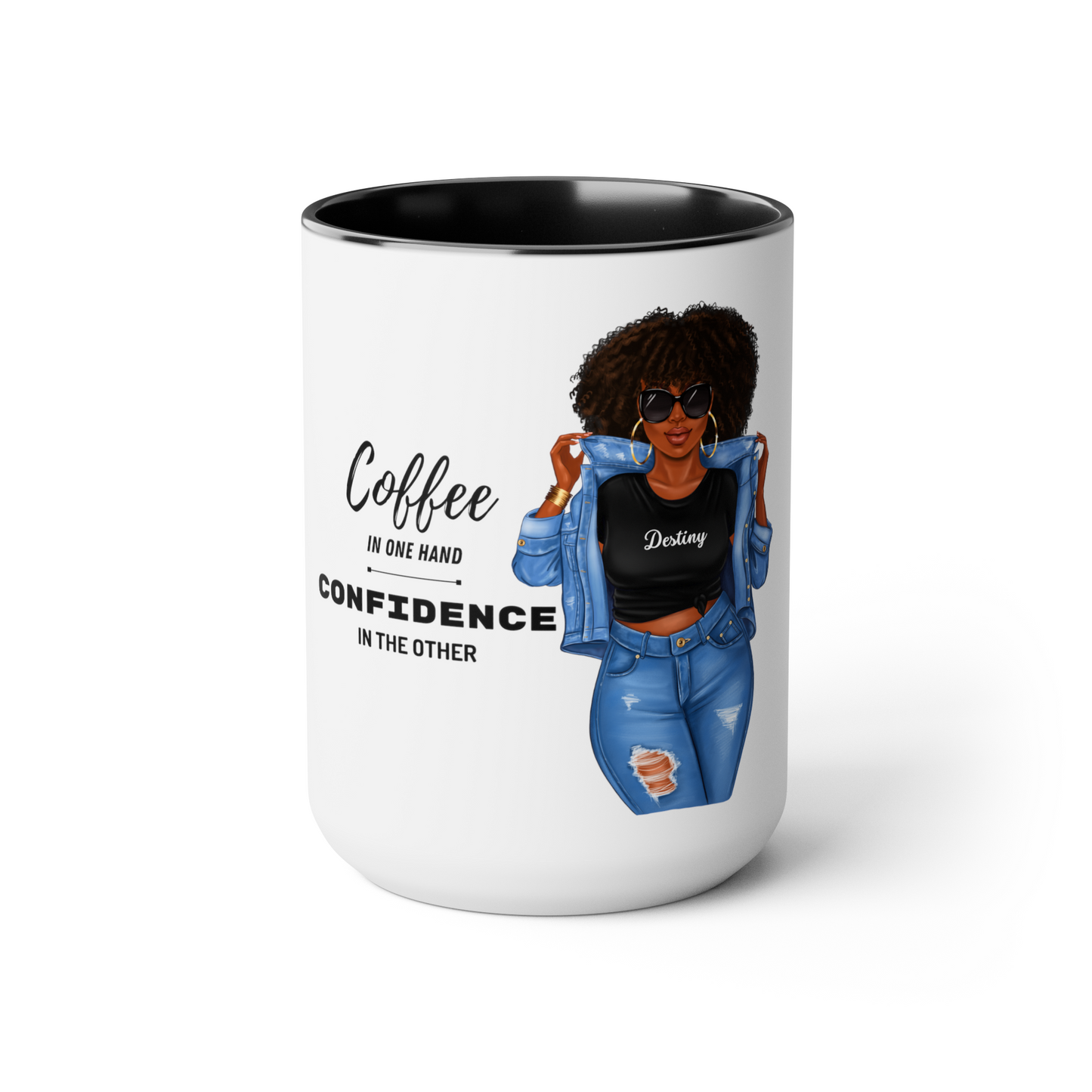 Coffee and Confidence Mug 2 Toned 15oz