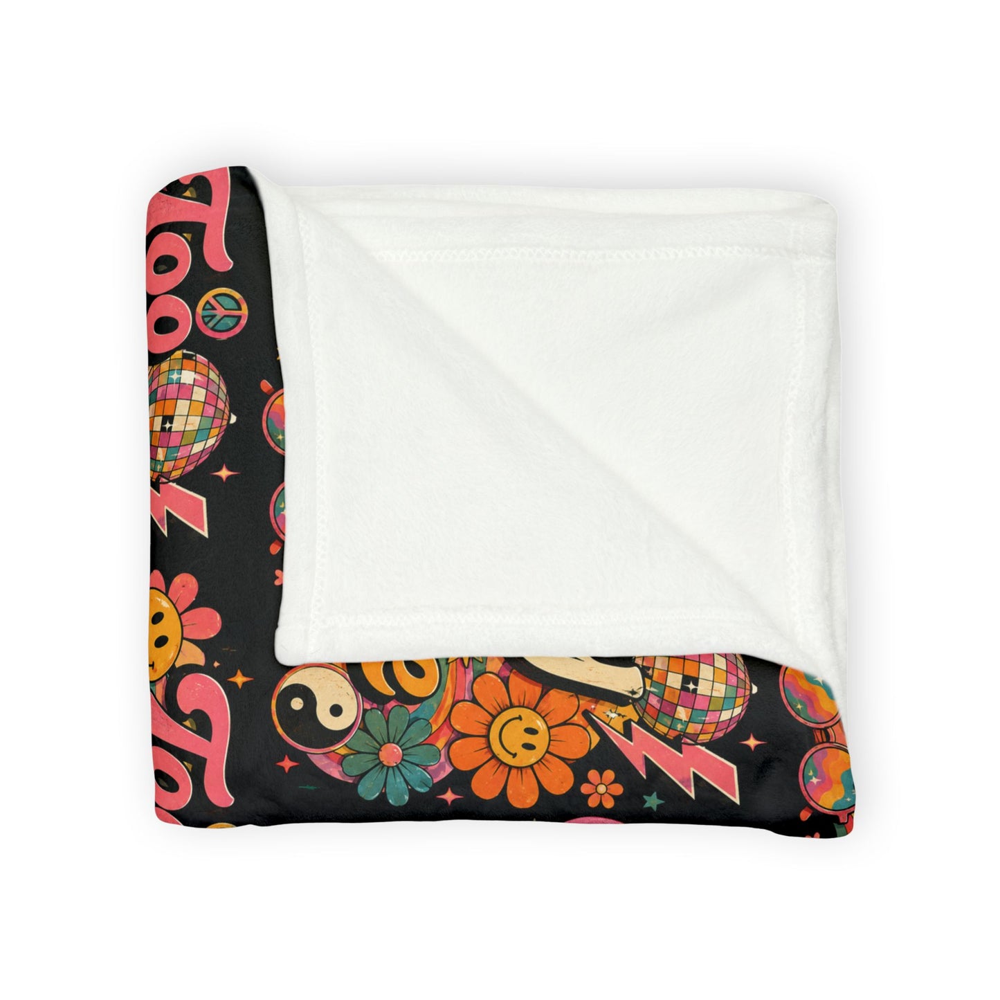 Too Cozy To Care Retro Floral Throw Blanket