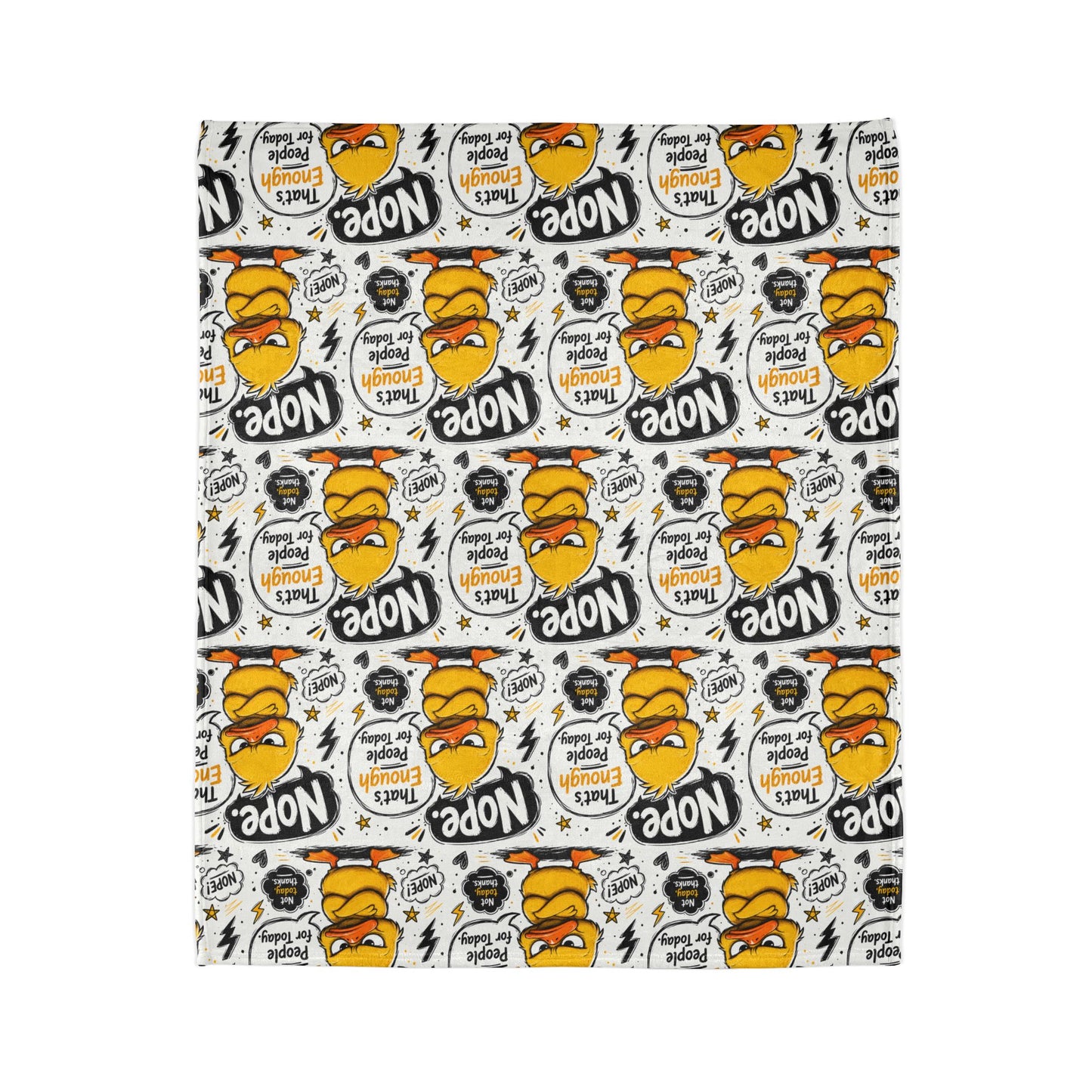 Funny Nope Duck Plush Blanket — Novelty Cartoon Bird Throw for Kids & Adults