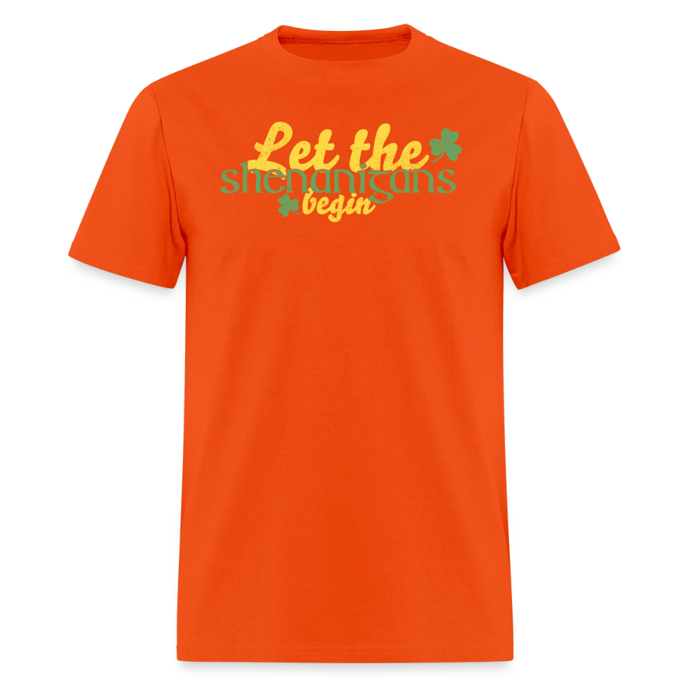 Let The Shenanigans Begin T-Shirt - orange