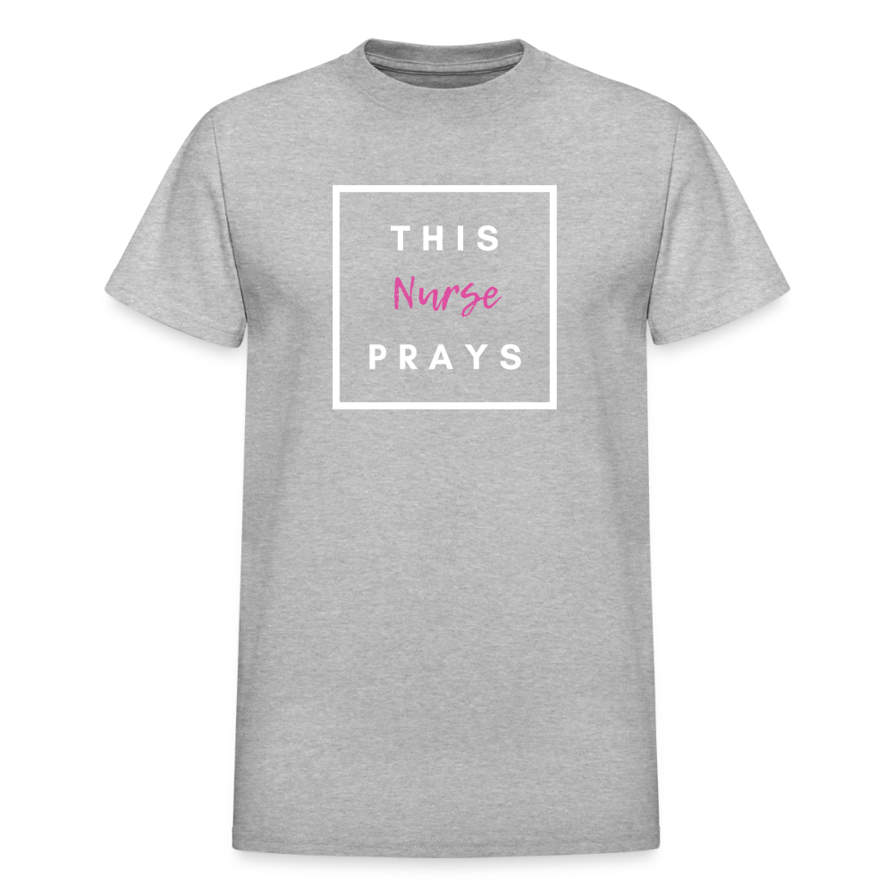 This Nurse Prays Adult T-Shirt - heather gray