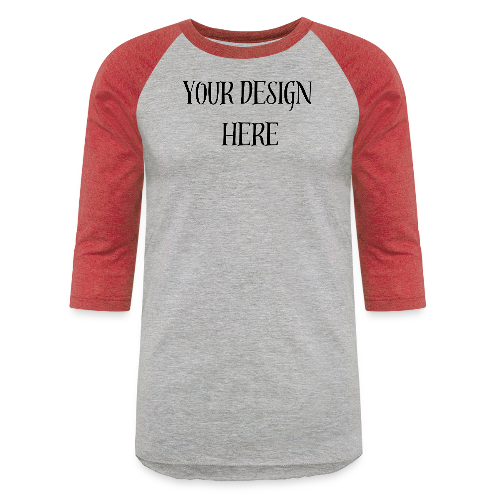 Baseball Tee - heather gray/red