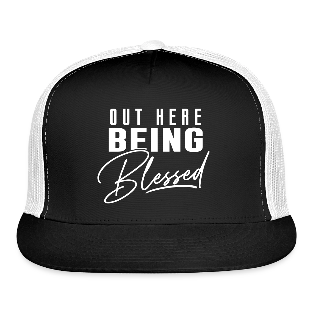 Out Here Being Blessed Hat - black/white