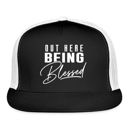 Out Here Being Blessed Hat - black/white