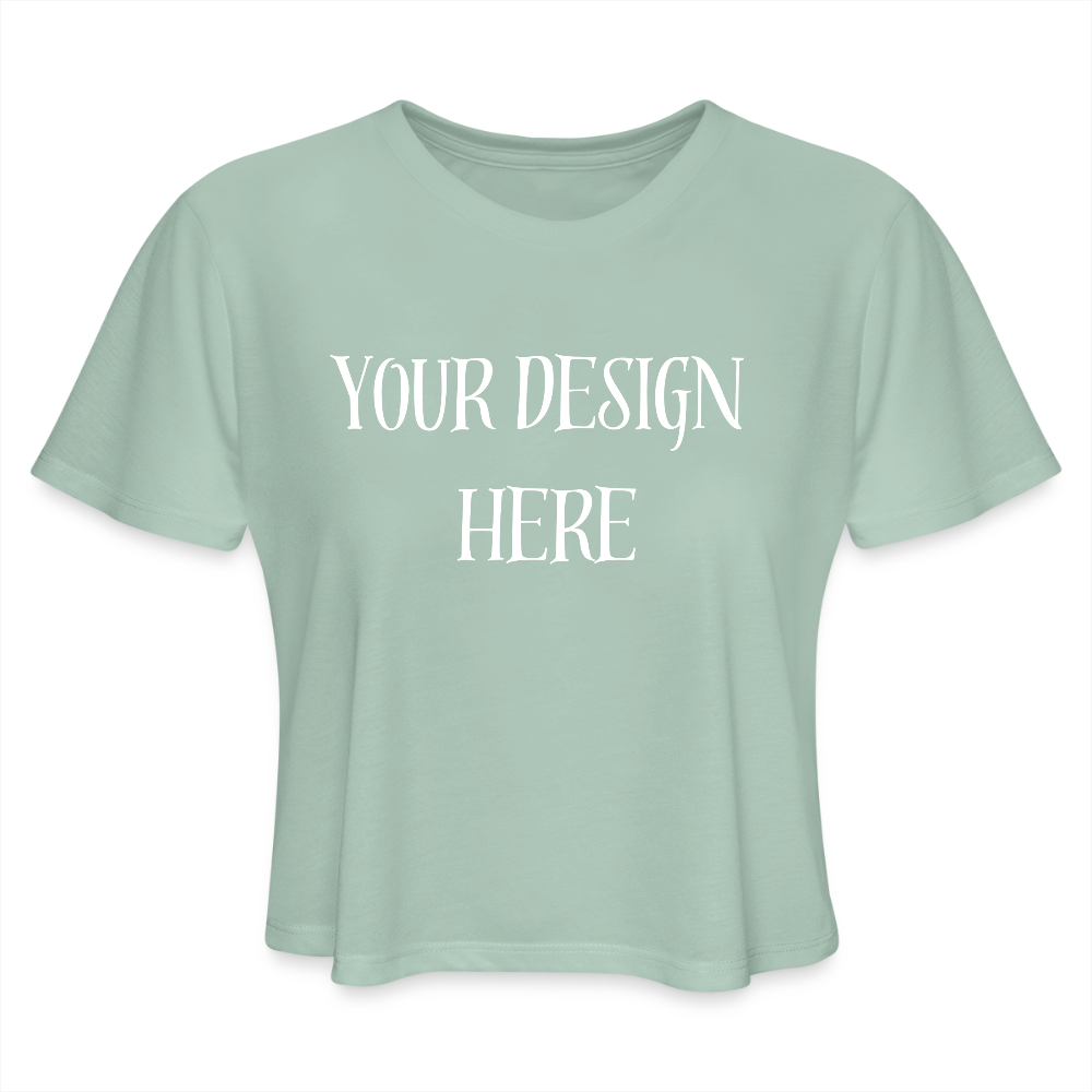 Women's Cropped T-Shirt - dusty mint blue