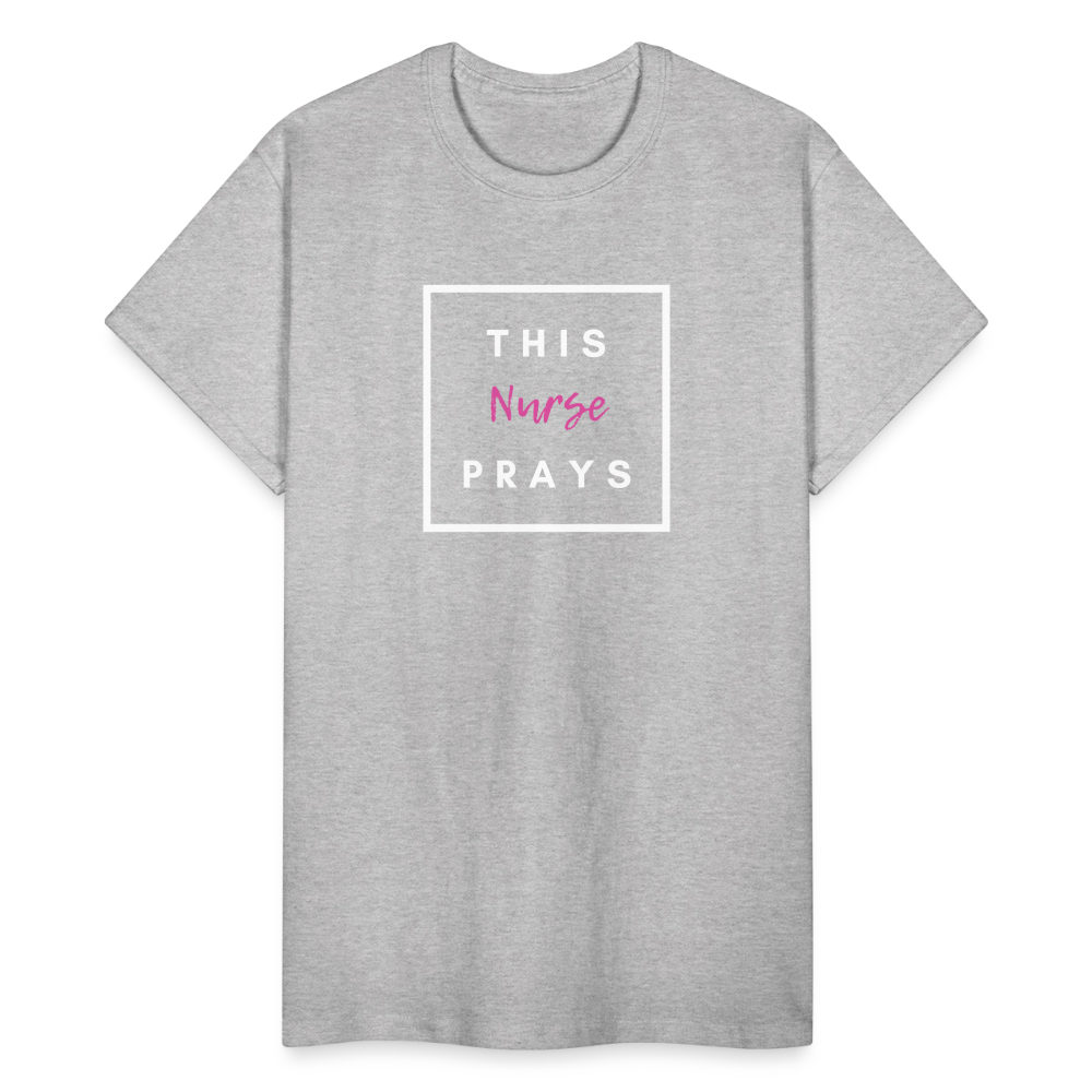 This Nurse Prays Adult T-Shirt - heather gray
