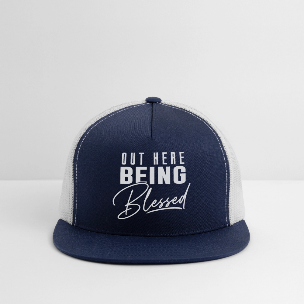 Out Here Being Blessed Hat - navy/white