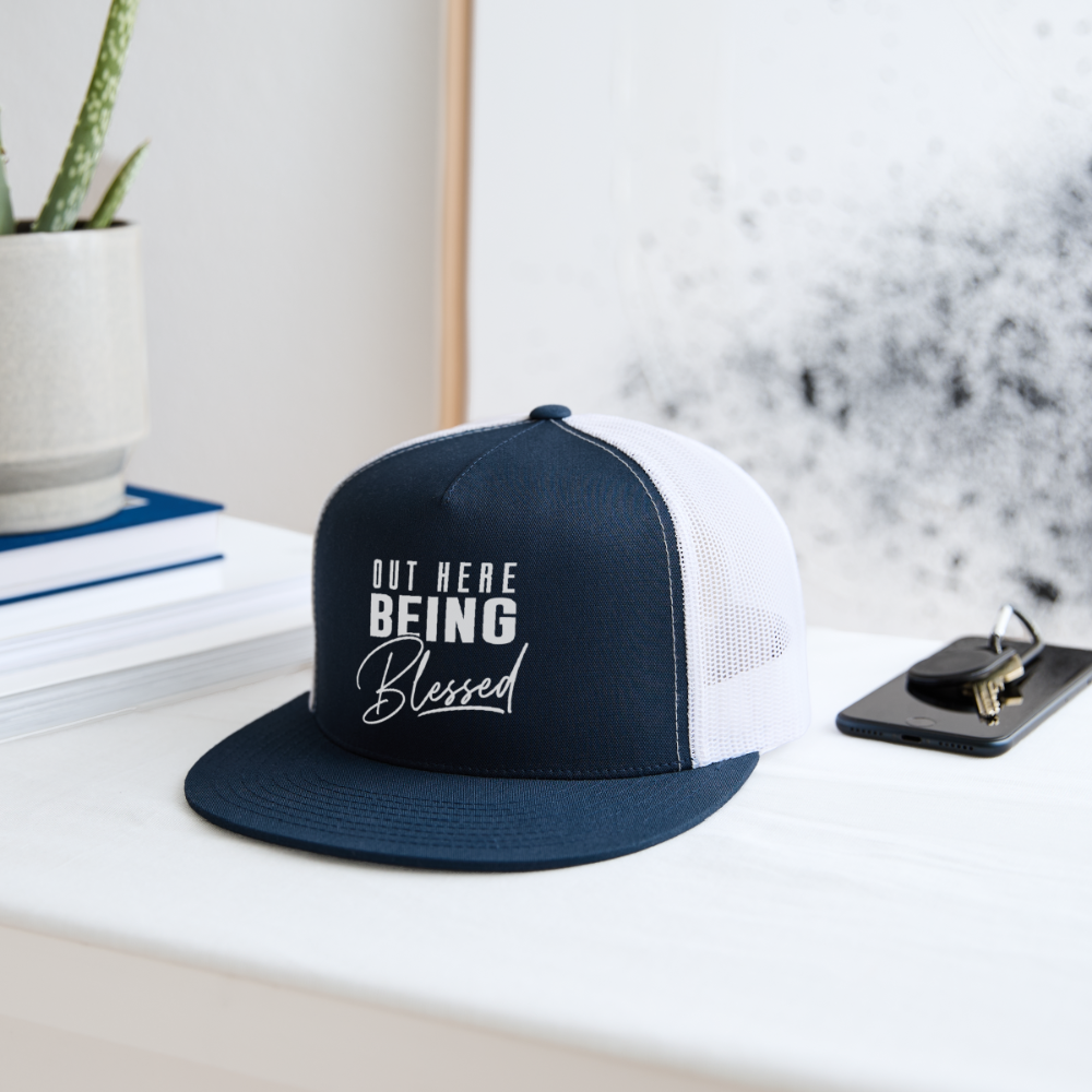 Out Here Being Blessed Hat - navy/white