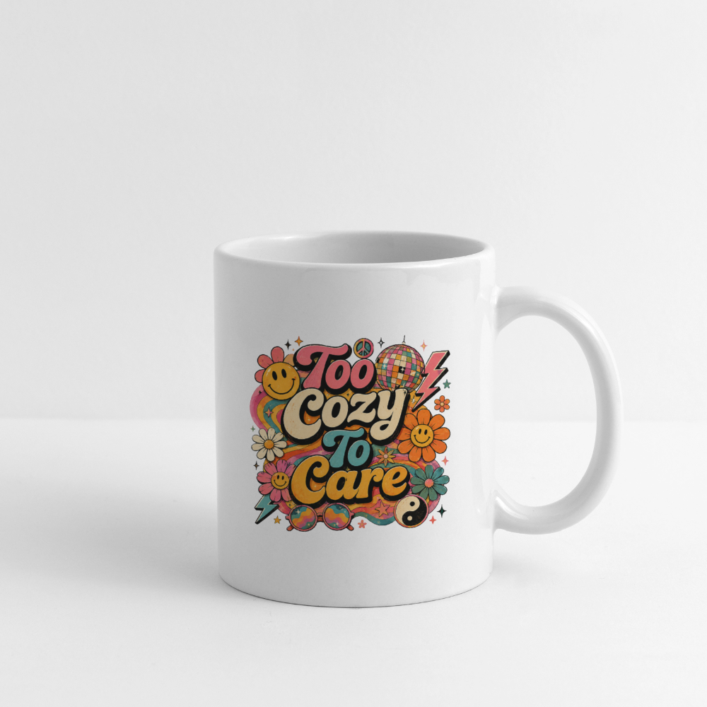 Too Cozy To Care Mug - white