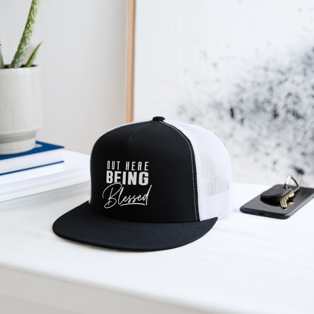 Out Here Being Blessed Hat - black/white