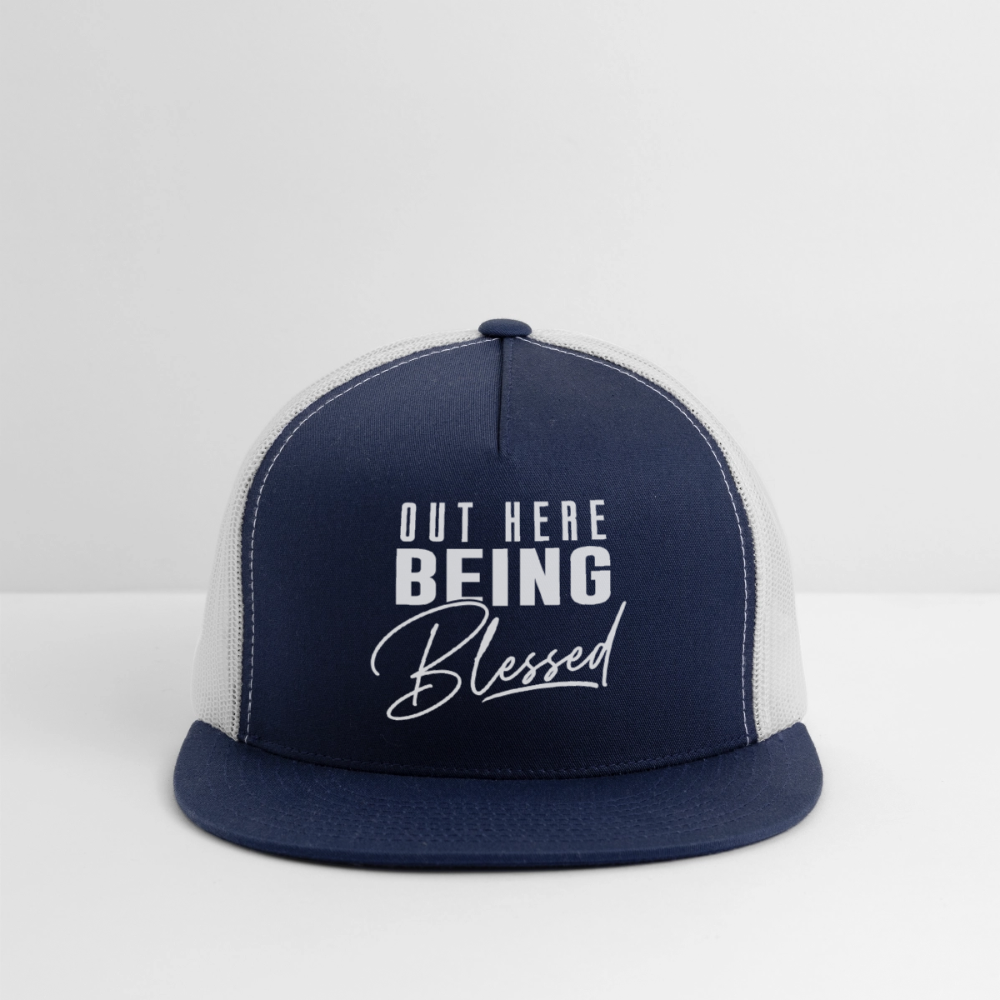 Out Here Being Blessed Hat - navy/white