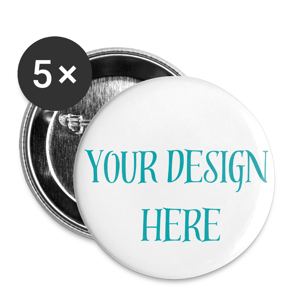 Custom Buttons large 2.2'' (5-pack) - white