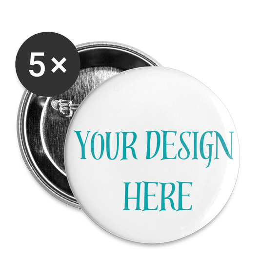 Custom Buttons large 2.2'' (5-pack) - white