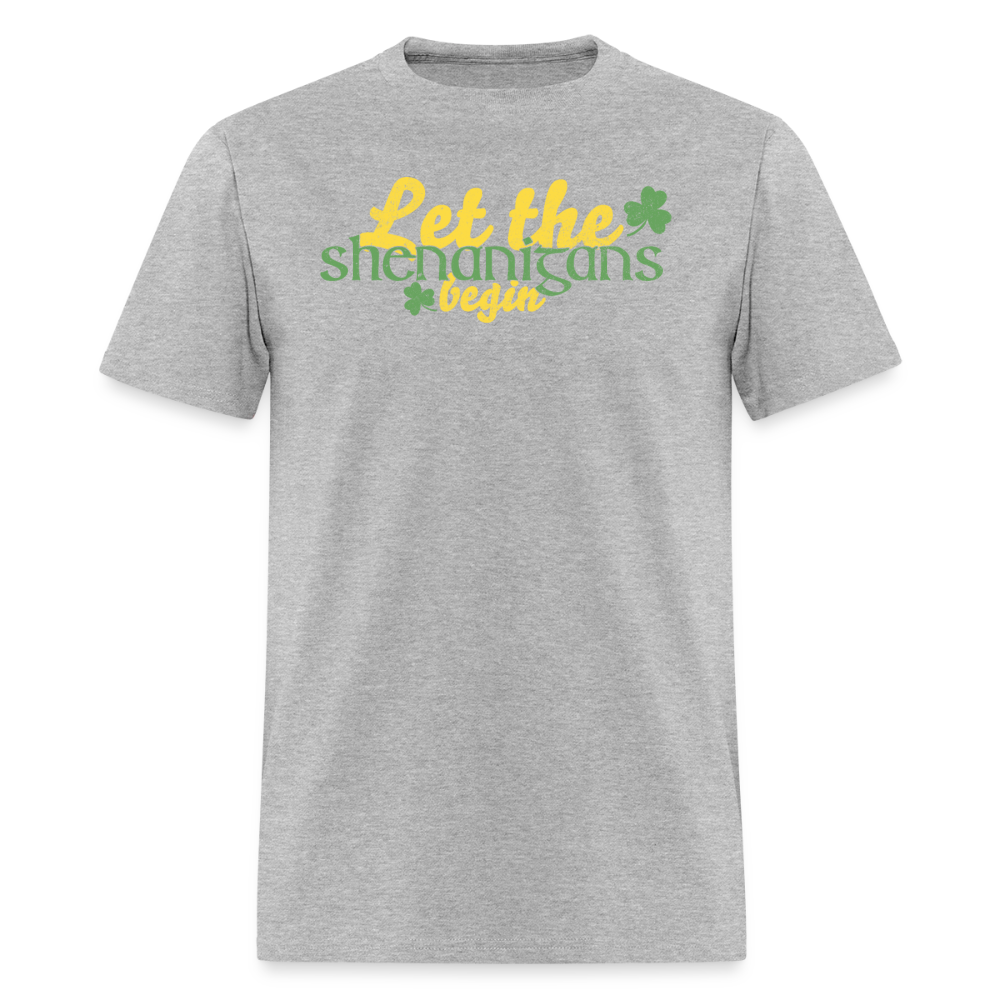 Let The Shenanigans Begin T-Shirt - heather gray