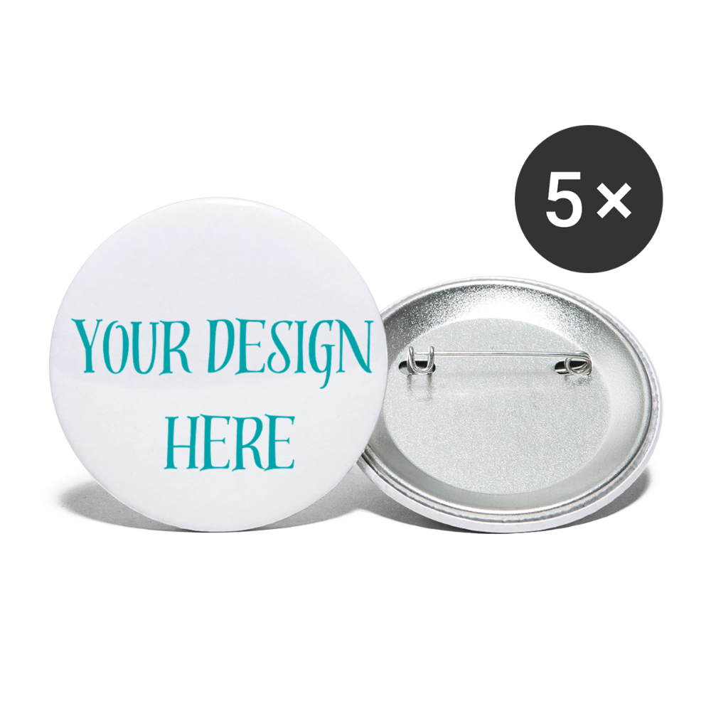 Custom Buttons large 2.2'' (5-pack) - white