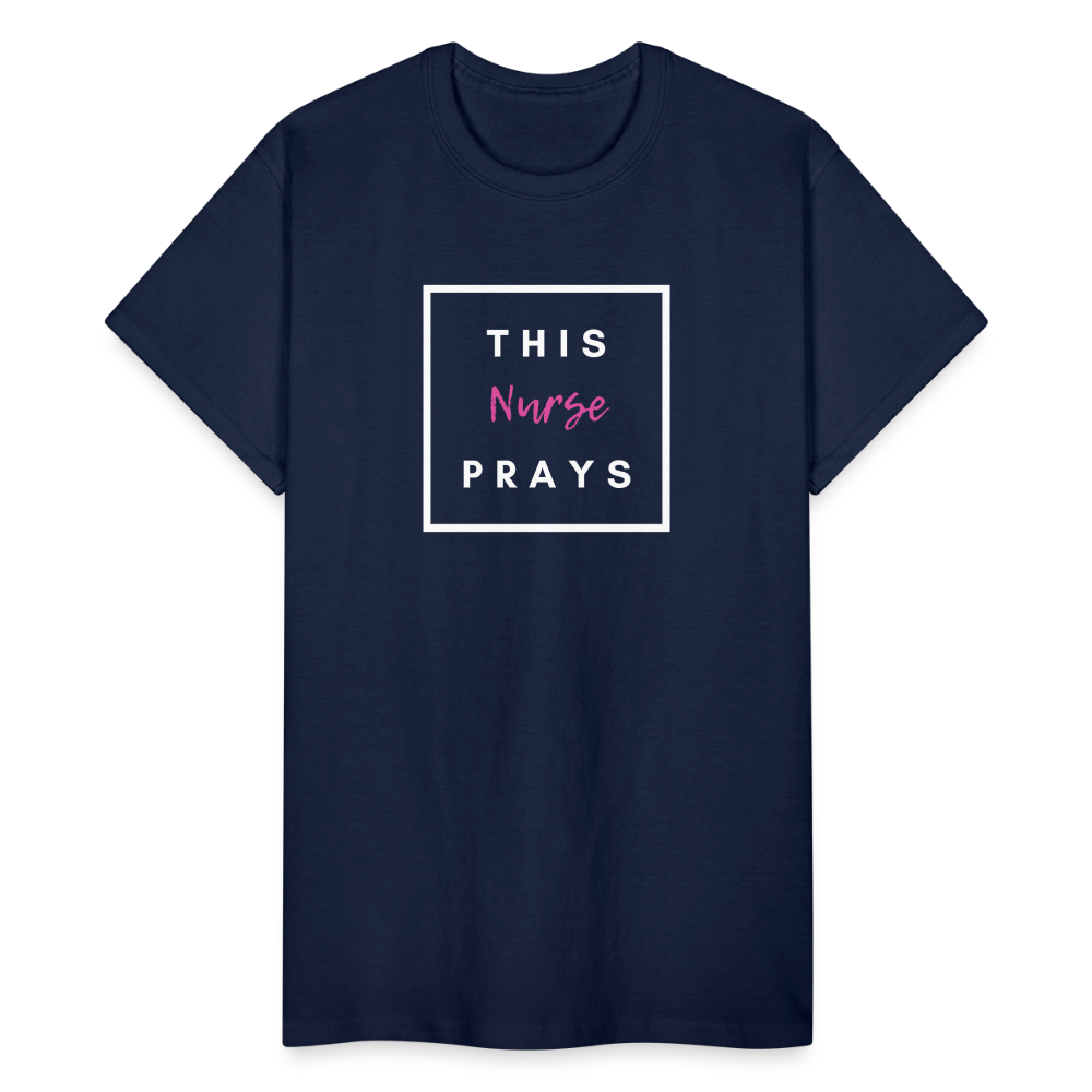 This Nurse Prays Adult T-Shirt - navy