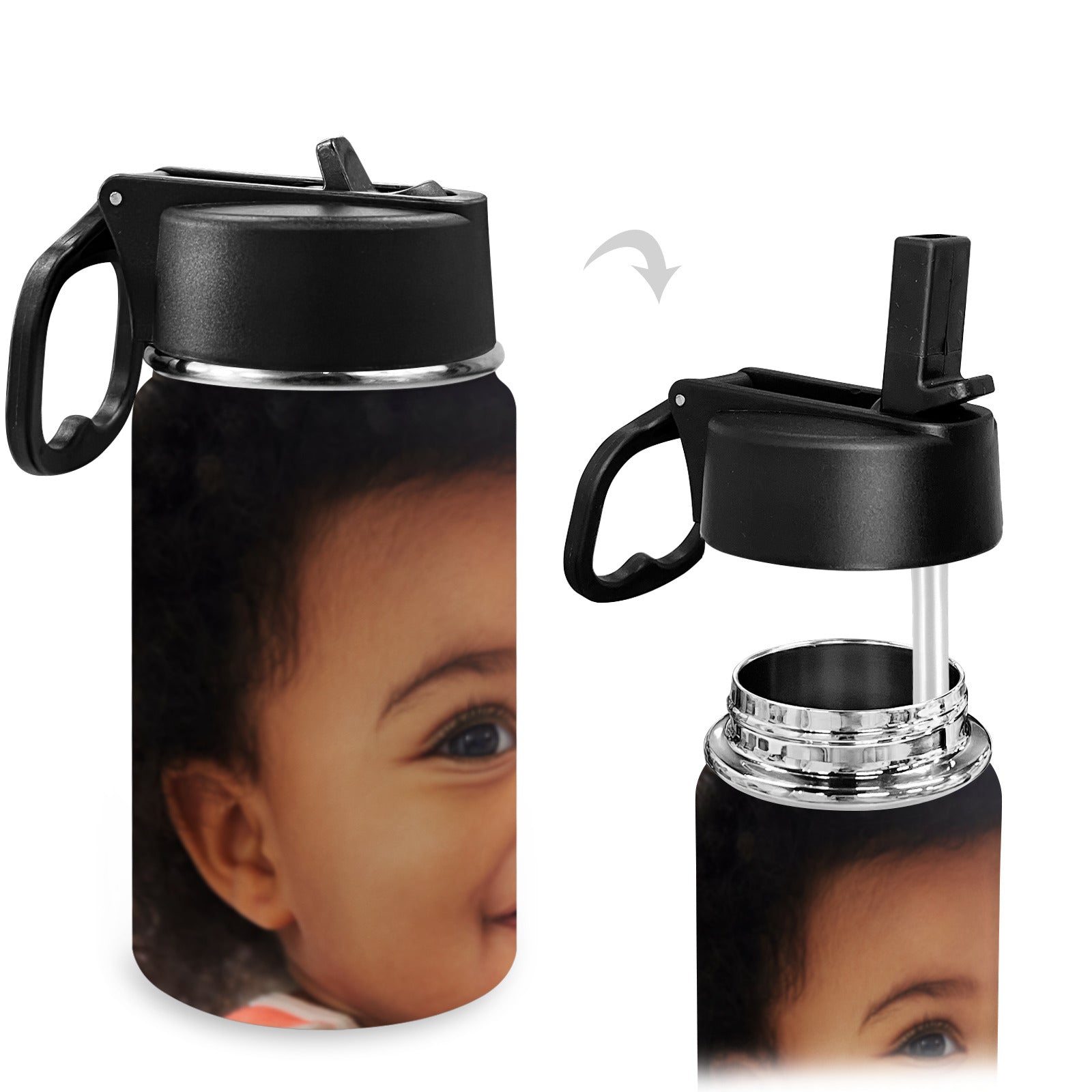 Kids Water Bottle with Straw Lid (12 oz)