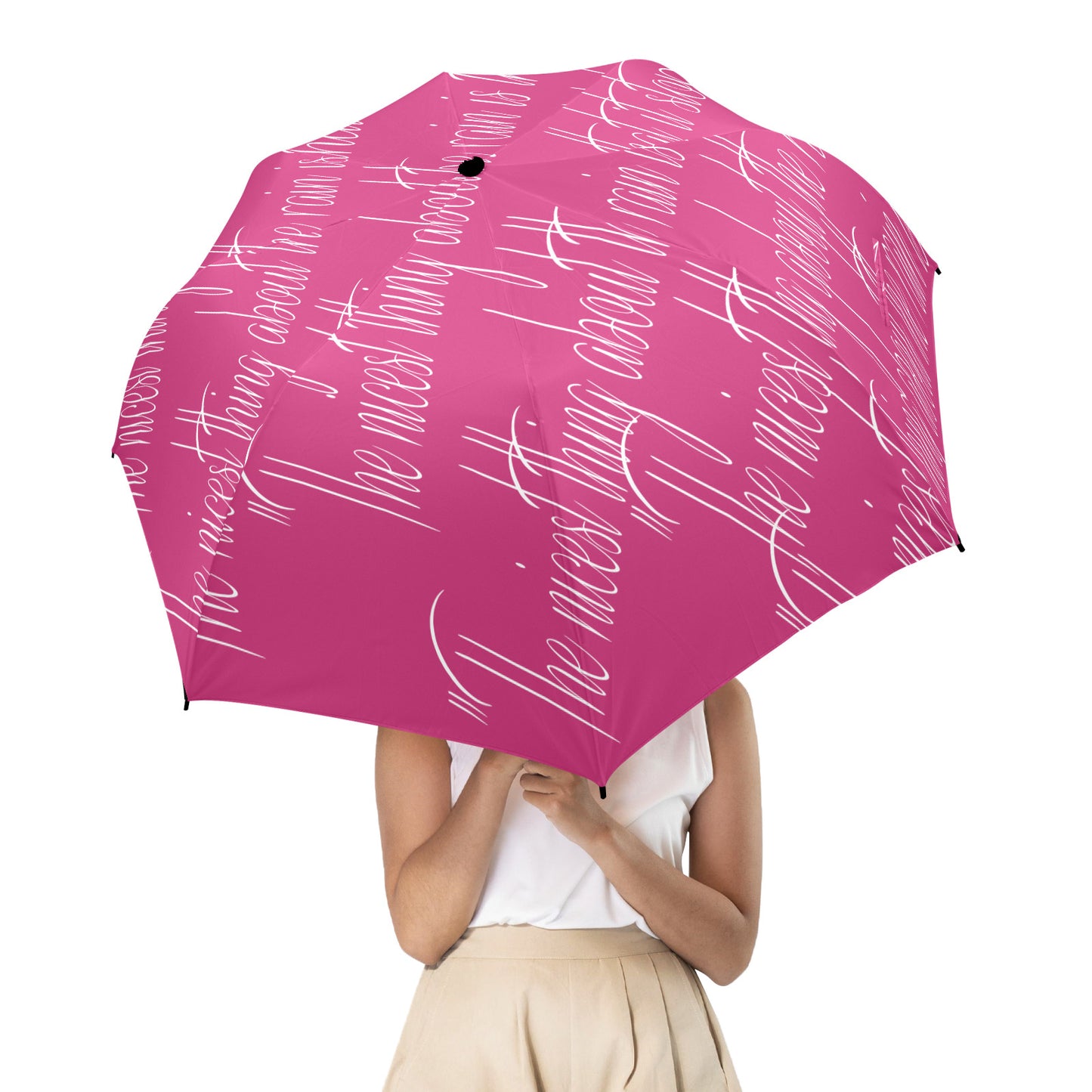 Nicest Thing Pink Semi-Automatic Foldable Umbrella