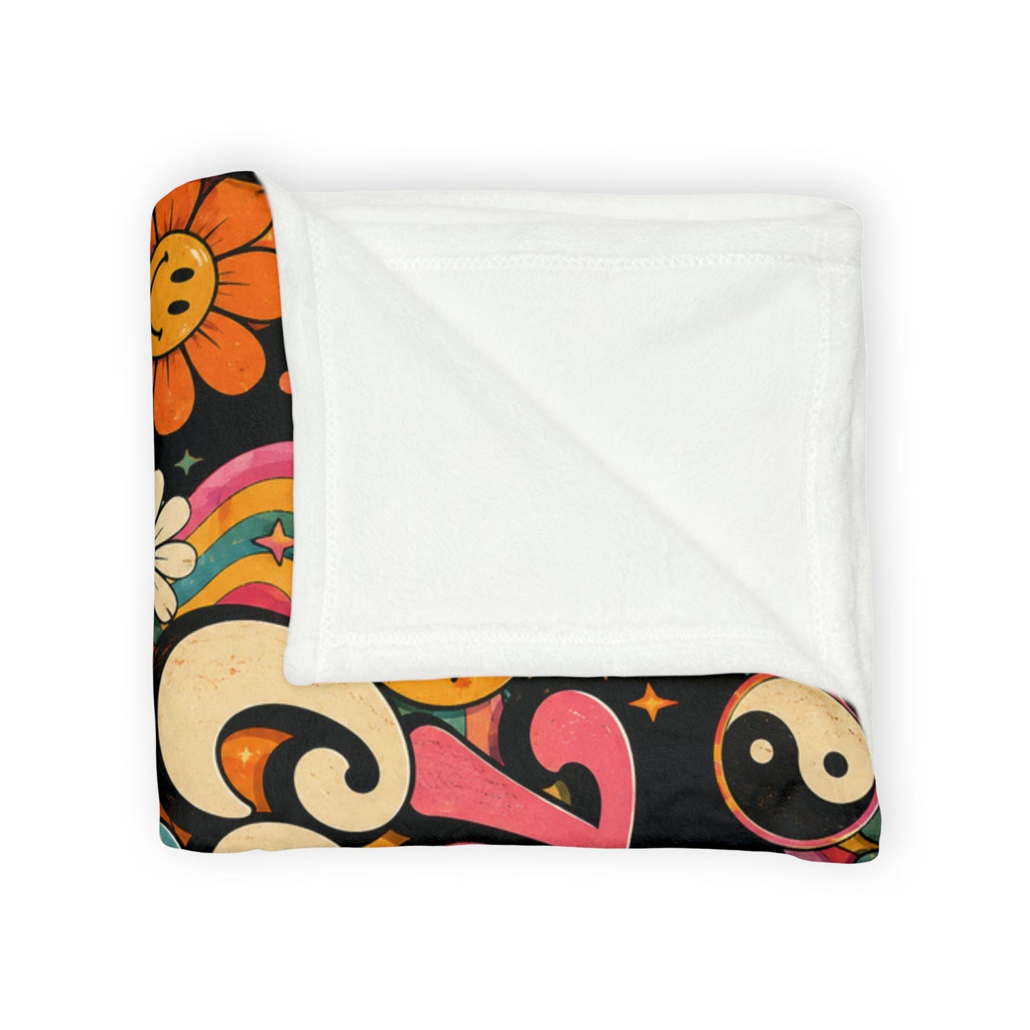 Too Cozy To Care Retro Floral Throw Blanket