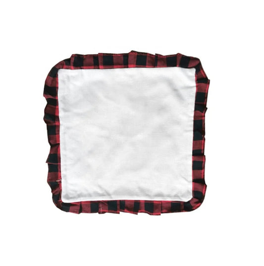 Red and Black Plaid Border Sublimation Pillow Case