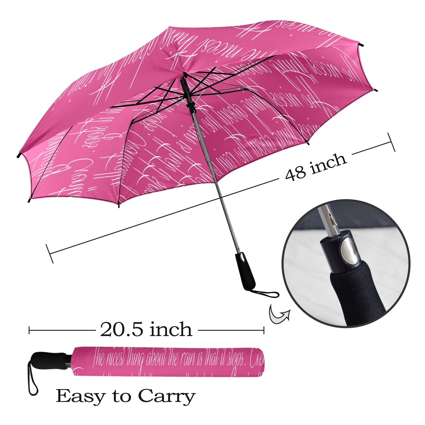 Nicest Thing Pink Semi-Automatic Foldable Umbrella