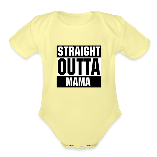 Organic Short Sleeve Baby Bodysuit - washed yellow