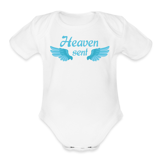 Short Sleeve Baby Bodysuit - white