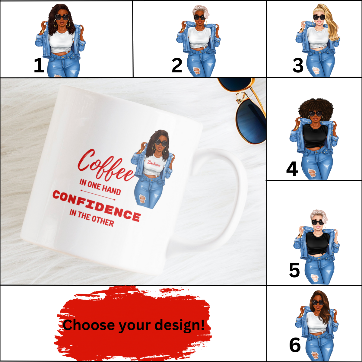 Coffee and Confidence Mug 2 Toned 15oz