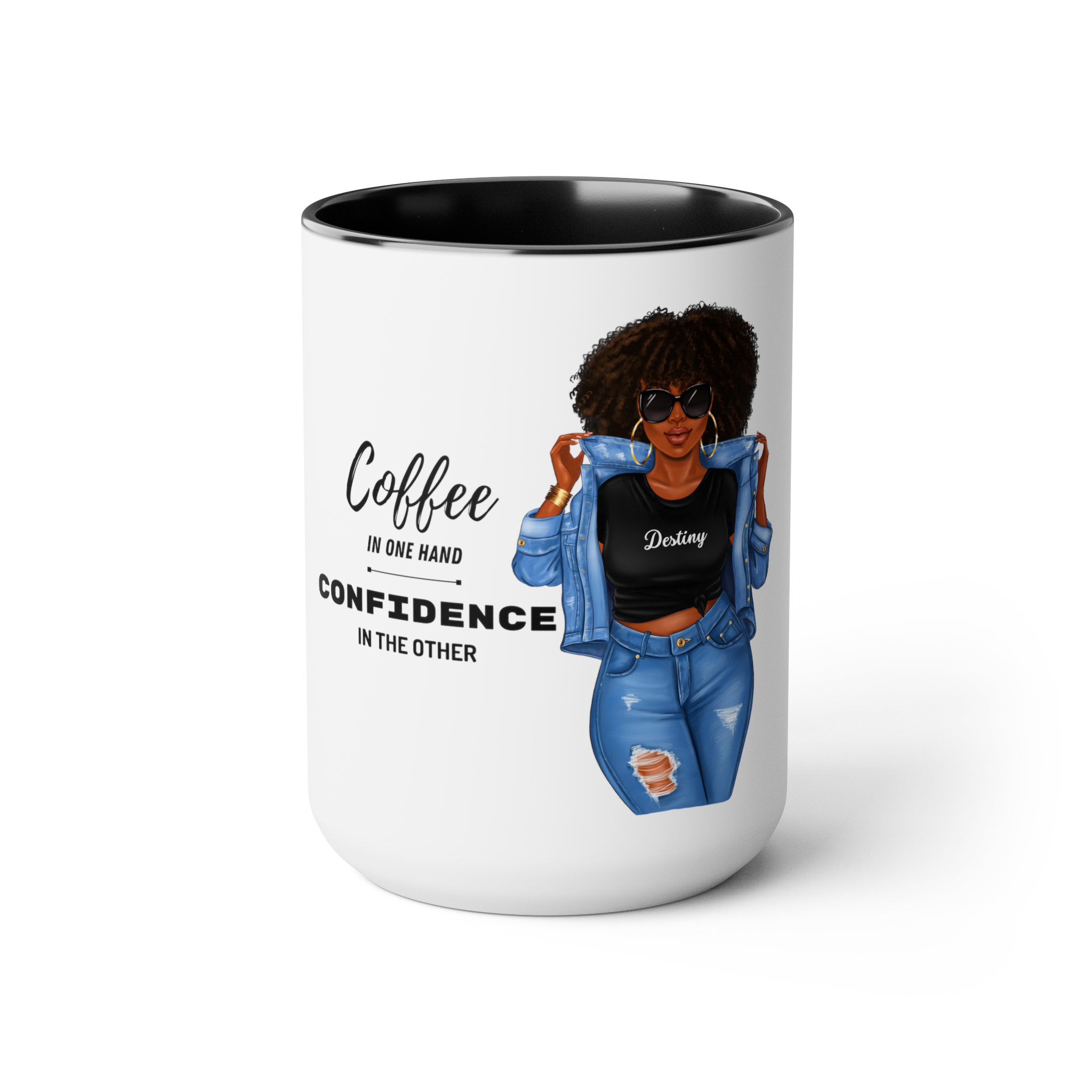 Coffee and Confidence Mug 2 Toned 15oz