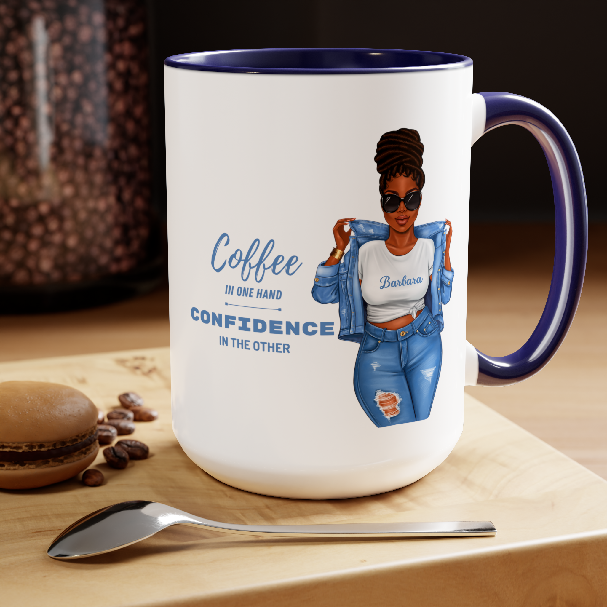 Coffee and Confidence Mug 2 Toned 15oz