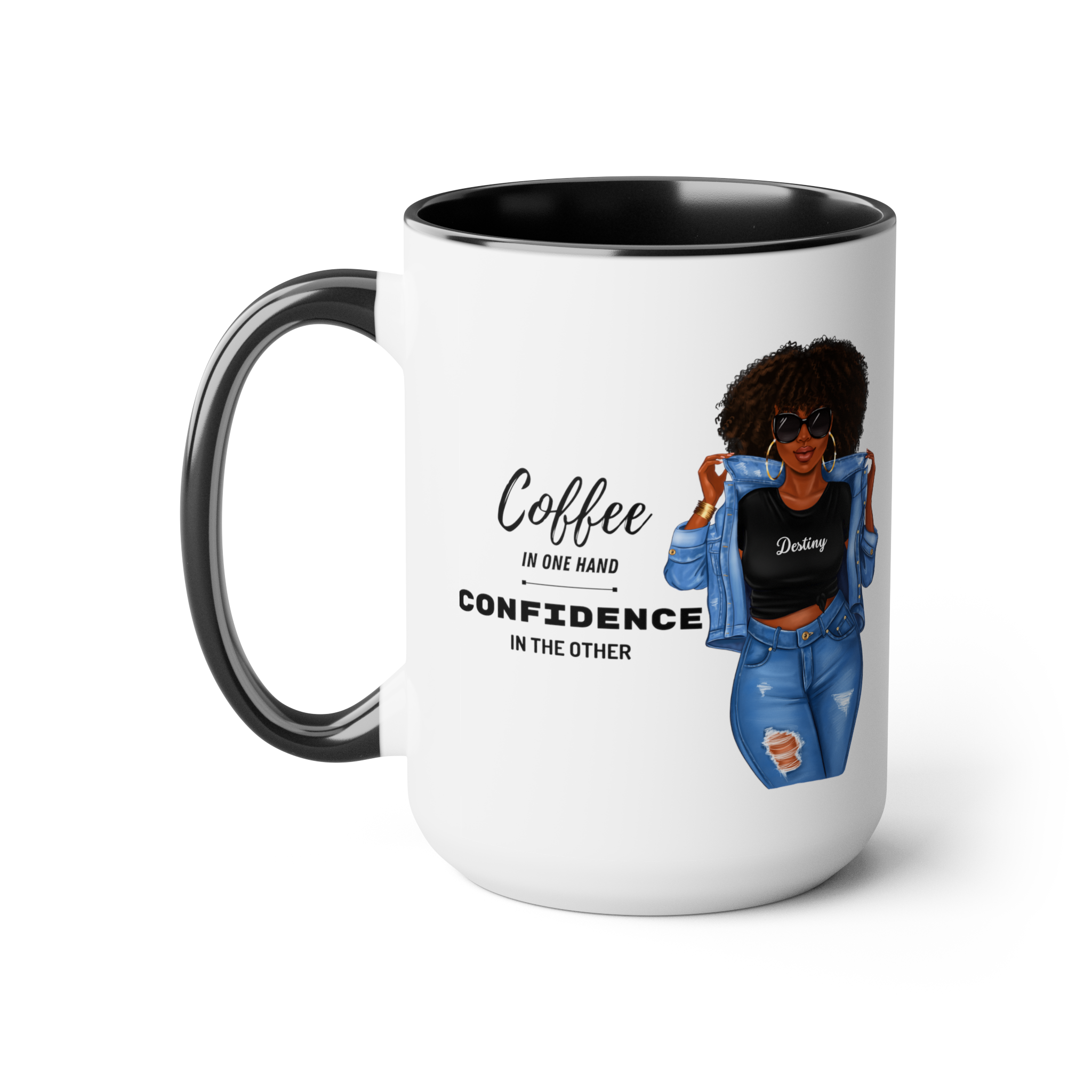 Coffee and Confidence Mug 2 Toned 15oz